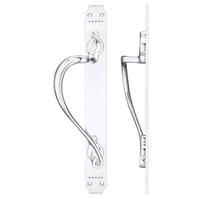 Cast Brass Pull Handle with Art Nouveau Backplate