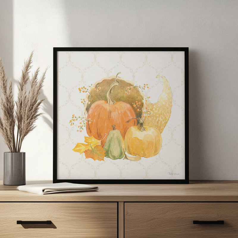 «Harvest Wishes IV» par Beth Grove, reproduction d'art, L 20 po x H 20 po, Blanc, Impression encadrée