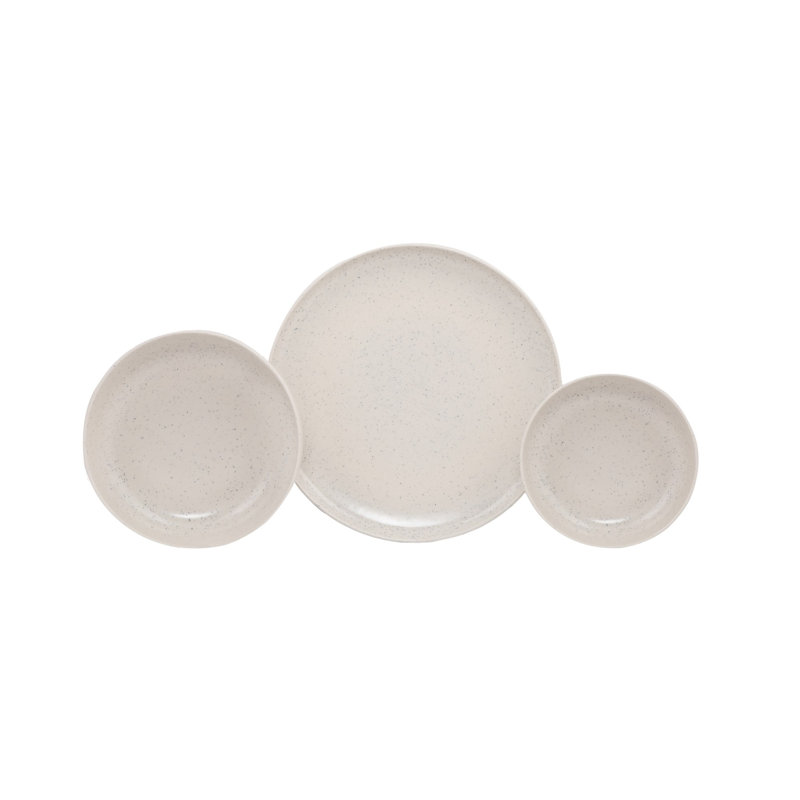 Elegant 18-Piece Dinner Set, 100% Porcelain | Includes 6 Service Plates (10.6 x 10.6 x 1.0 in), 6 Plates (7.7 x 7.7 x 2.0 in), 6 Bowls (5.9 x 5.9 x 1.8 in) | Dishwasher & Microwave Safe, Perfect for Stylish Dining & Entertaining