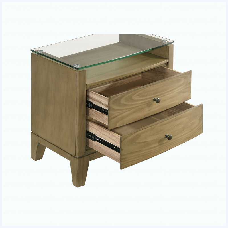 Table de chevet 2 tiroirs Natural Pine