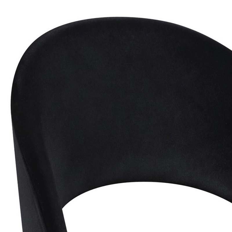 Chaise d'appoint en velours à dossier bas Carytown, Noir