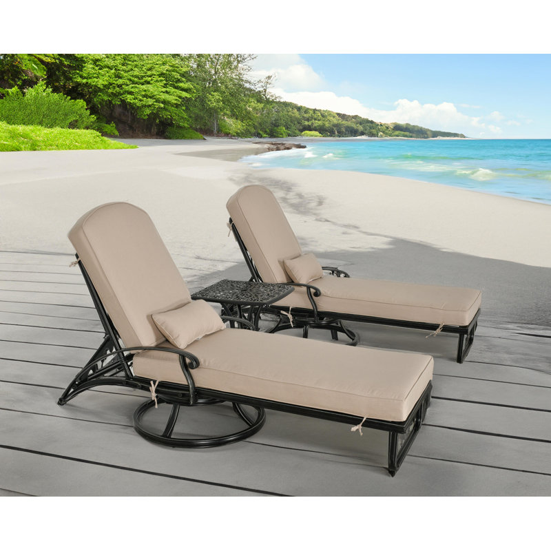 Ensemble de chaise longue pivotante Elisabeth (ensemble de 3)