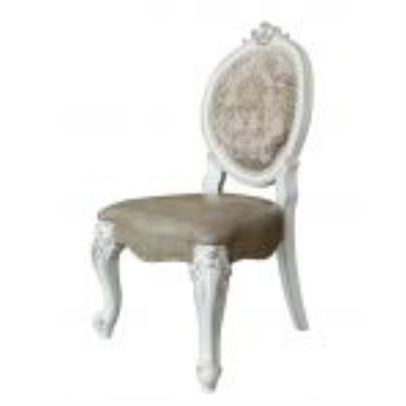 Chaise d'appoint rembourrée King Louis, Blanc os