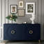 Buffet buffet 4 portes en bois bleu marine avec tablette réglable pour la cuisine, la salle à manger, le salon, le vestibule, le couloir, le bureau-1559154053
