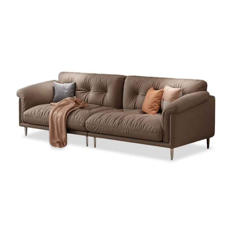 Canapé modulaire brun en polyester, 33.46" H x 102.36" W x 31.5" D, Brun
