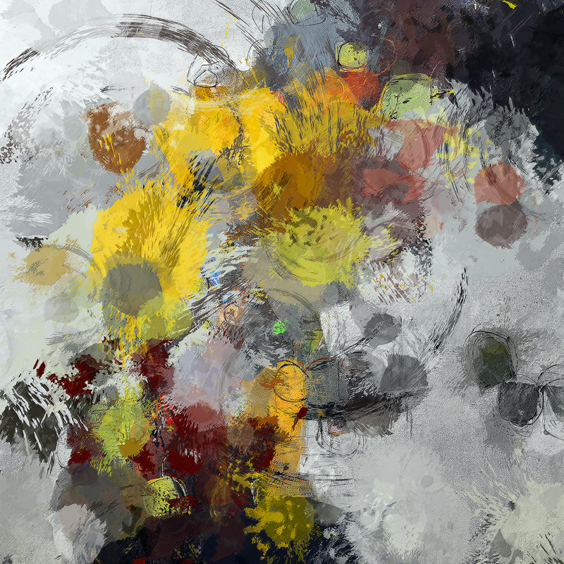 Impressions II - peinture sur toile tendue, H 8 po x l 8 po