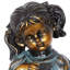Statue de jardin pour fille et chaton Exhart, aspect bronze, 10,5 po