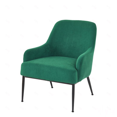 Chaise d'appoint en velours, fauteuil rembourré moderne avec pieds en métal, chaise d'appoint confortable pour le salon, la chambre à coucher