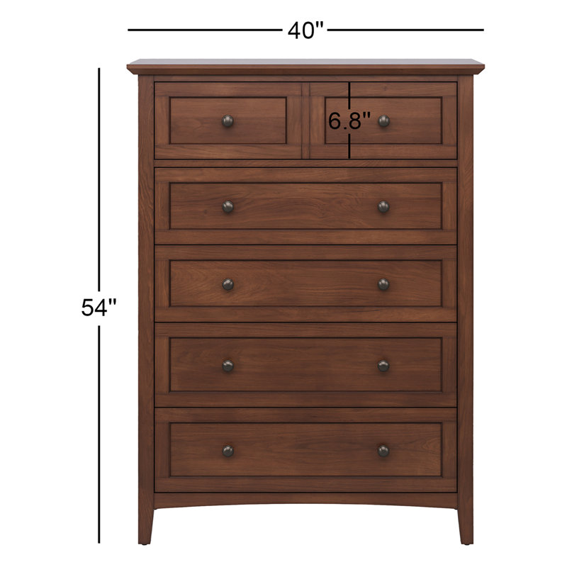 Commode 5 tiroirs Renee, Moka foncé moka