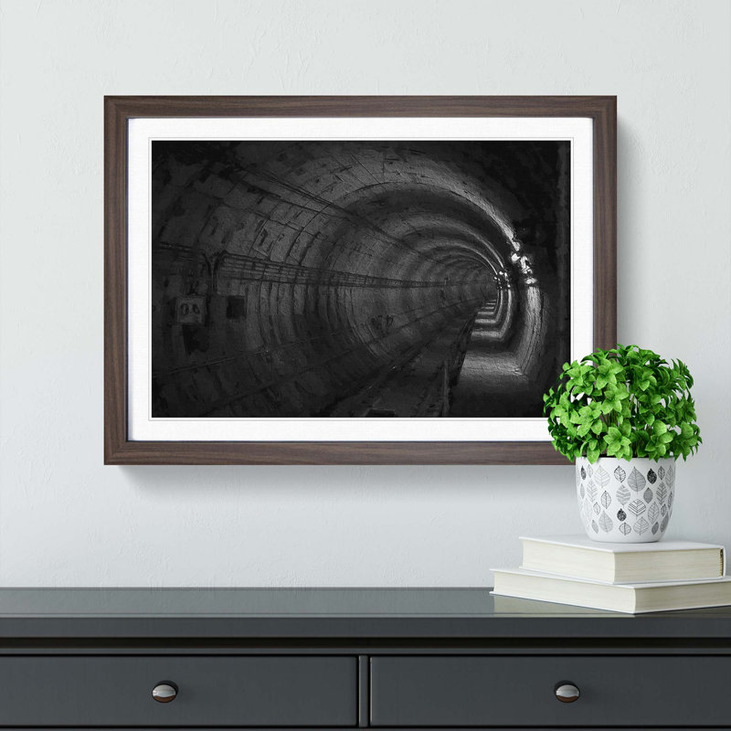 Subway Tunnel - Picture Frame Painting Print, Walnut Framed, 27cm H x 36cm W x 2cm D