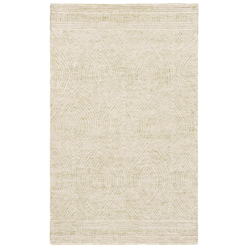 Rodanthi Geometric Shapes Wool Hand Tufted Area Rug, Rectangle 91 x 152 cm