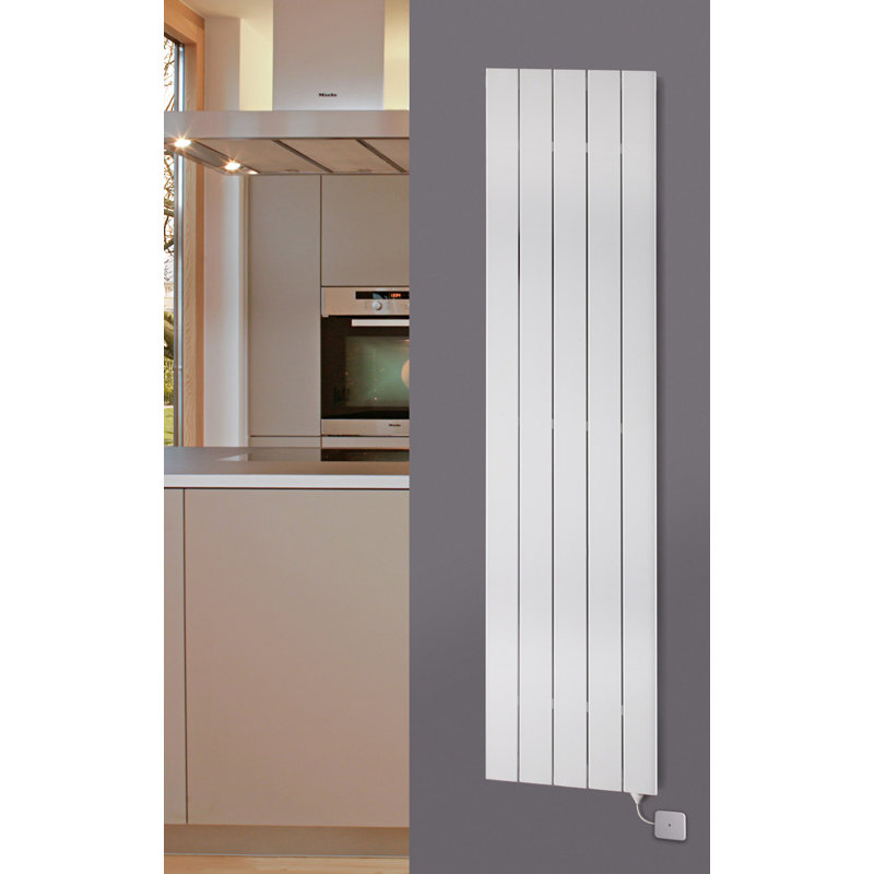 Andrew Vertical Designer Radiator, Anthracite, 180cm H x 44.5cm W x 7.1cm D