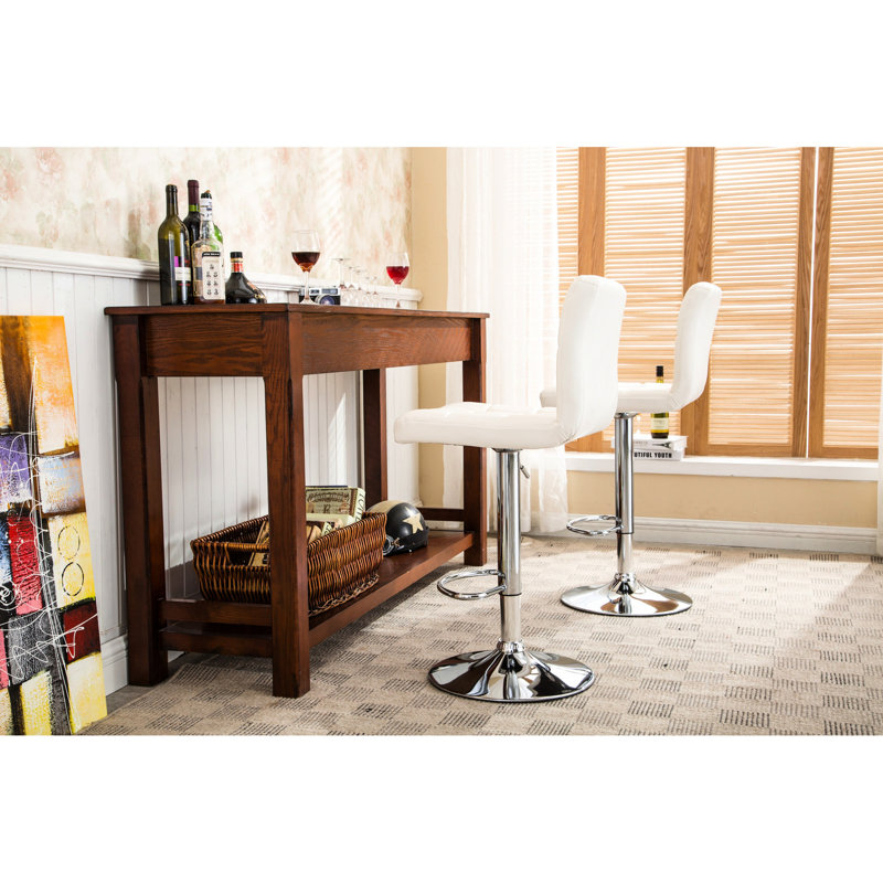 2 tabourets de bar pivotants blancs - Siège rembourré en similicuir avec rotation à 360 degrés et structure chromée avec 2 sièges réglables, base pour un meilleur confort