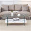 Table basse rectangulaire flottante double couche, pieds en verre blanc, pieds en verre blanc-195403268