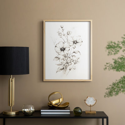 «Vintage Floral Print», impression encadrée CC XXXVII - bois massif