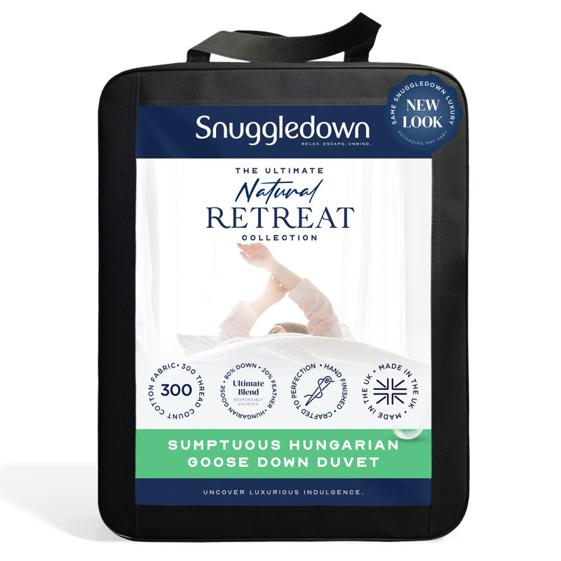 Retreat Snuggledown Sumptuous Goose Down Duvet 10.5 Tog All Year Round Premium Machine Washable, Super King