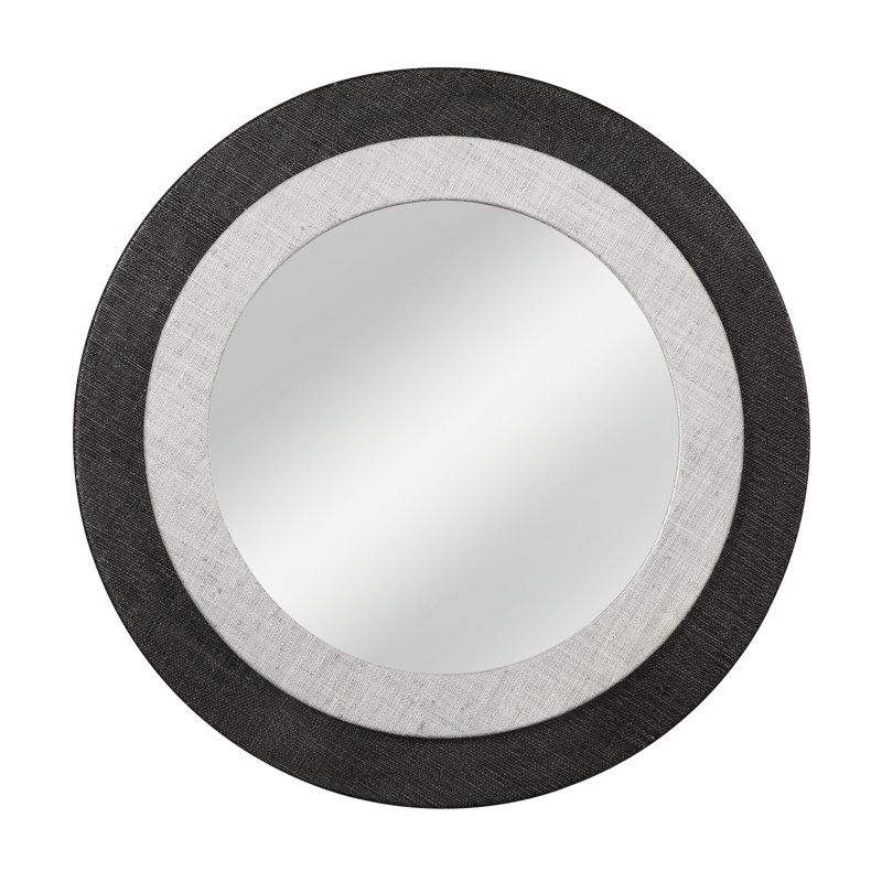 Haven Round Rattan Mirror, Antique Black