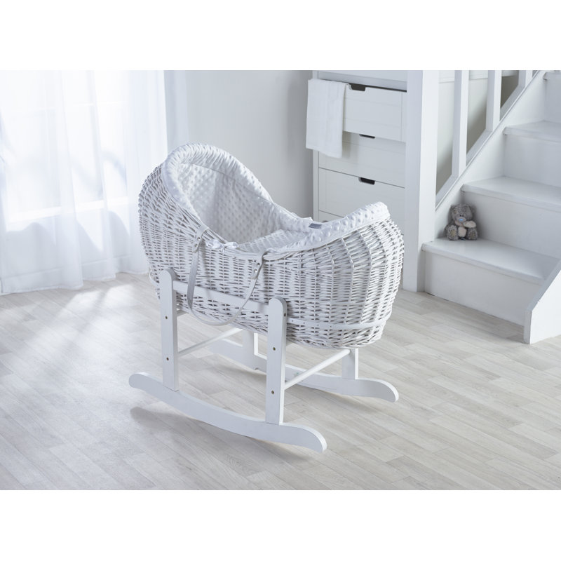 Moses Basket with Bedding with Mattress, White
