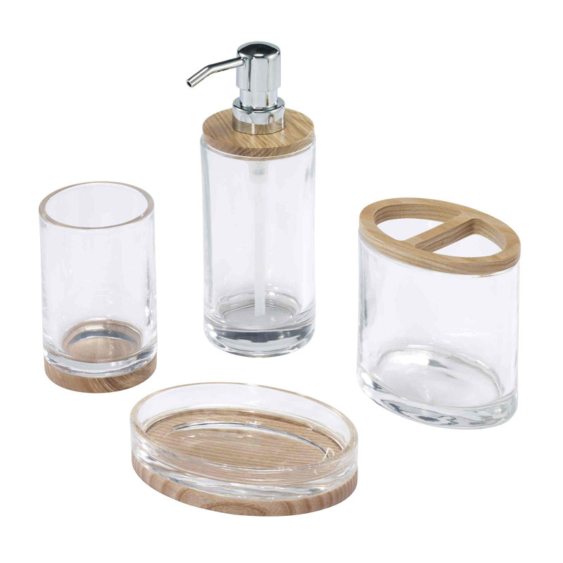 Izod Cove 4-Piece Bath Accessory Set, Clear