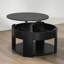 Table basse ronde à plateau relevable, rangement dissimulé et tablette ouverte, maison de campagne moderne, salon-133419434