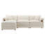 Canapé en velours côtelé de style moderne 113,7 pouces, canapé modulaire avec configuration flexible, conception sans cadre et sans os, emballage compressé, idéal pour les appartements et les meubles de bureau, aucun assemblage requis, beige