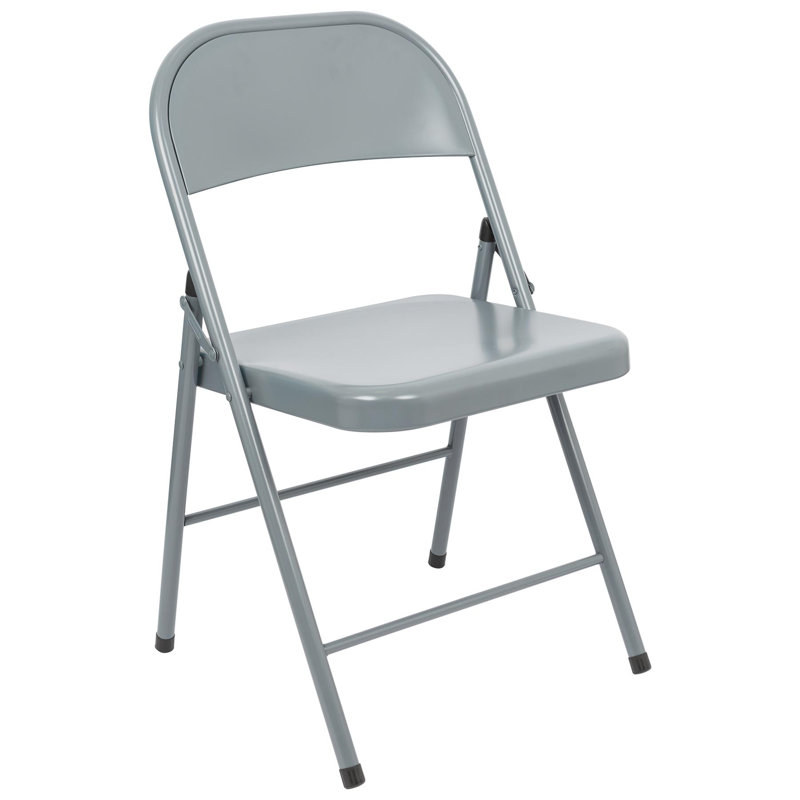 Metal Stackable Folding Chair Folding Chair, Grey