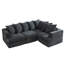 226cm L-Shape Gray Chenille Compression Modular Sectional Sofa, Reconfigurable Deep Seat Corner Couch with Matching Throw Pillows for Apartment Living Room