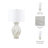 Table Lamp Stone Quartz Wavy Textured Base Fabric Shade Modern Home Office Bedroom Living Room Lighting Fixture Sculptural Design Decorative Accent Single Lamp - 29" White
