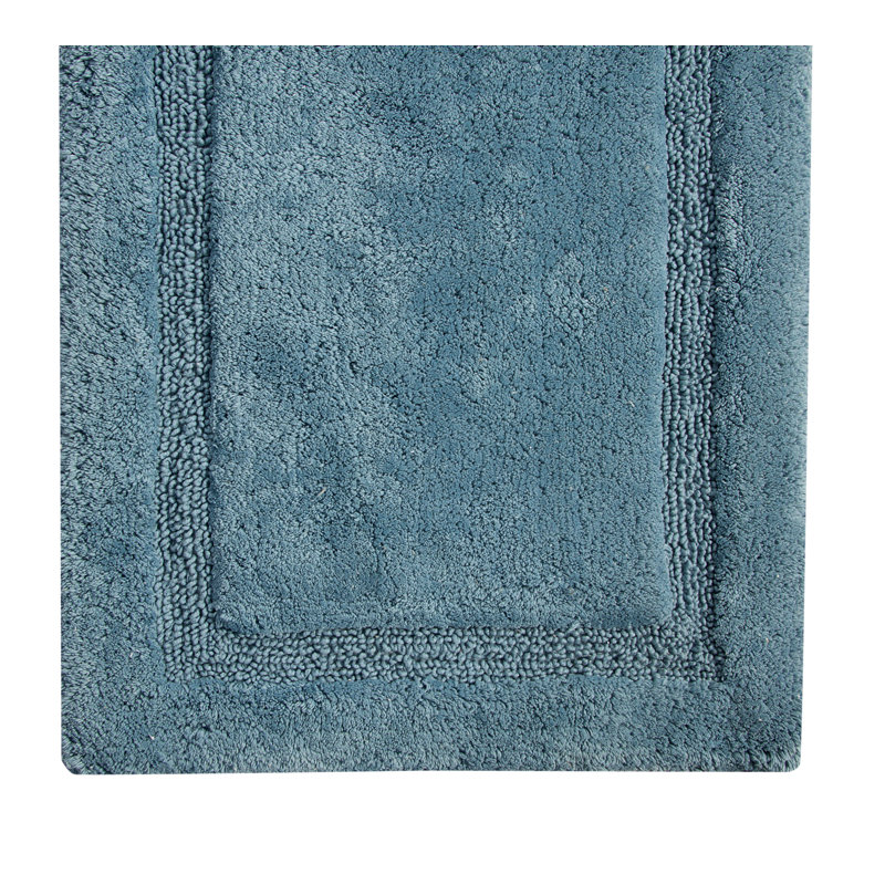 Ensemble de tapis pour salle de bain à rayures 100% coton Purifoy, Bleu arctique