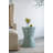 D14x20" Tapered Round Garden Accent Stool, Capiz Side Table, Blue