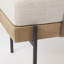 Colburne 55.0L X 18.0W X 24.0H Cream Fabric W/Brown Wood Bench