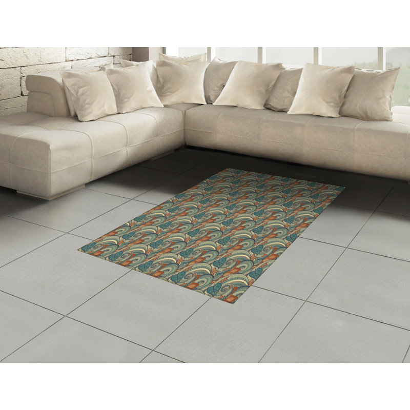 Ethnic High Density Long Fiber Poly Threads Decorative Area Rug Carpet, Rectangle 2'7" x 5'