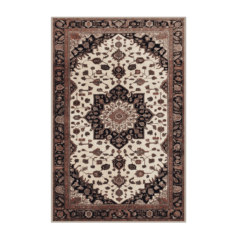 Tapis brun lavable à la machine, Rectangle 4 pi x 6 pi