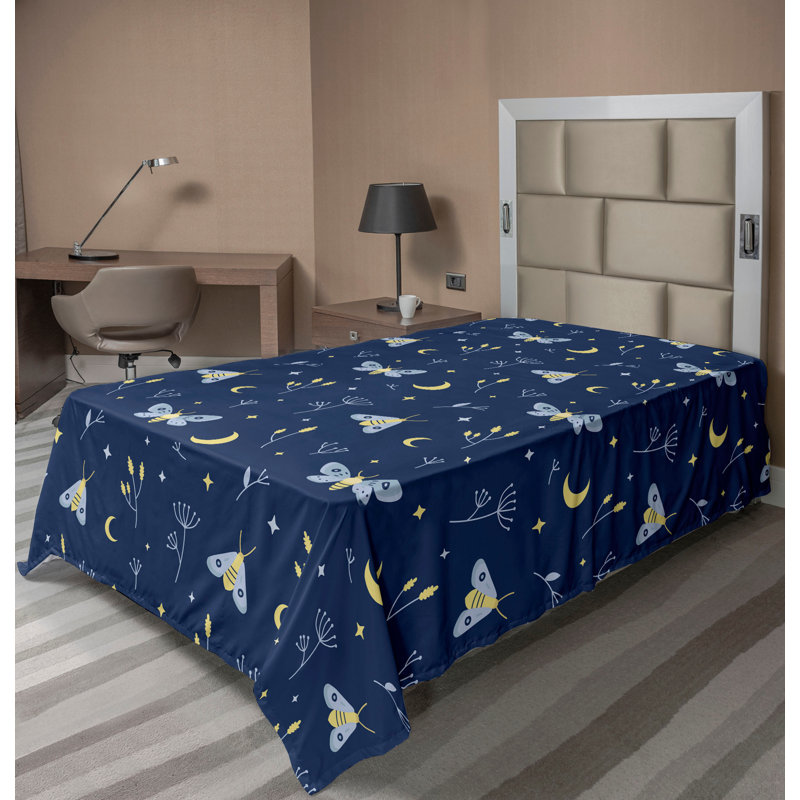 Drap Ambesonne Dreamy Nature, Drap plat pour lit simple TG