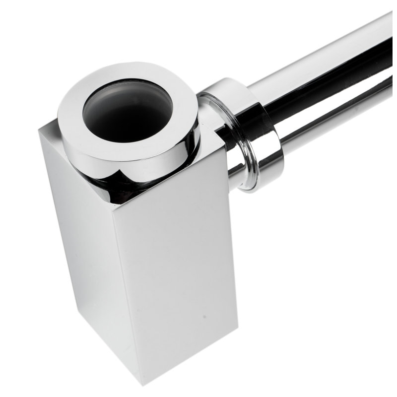 Square Decorative Bottle P-Trap, Polished Chrome