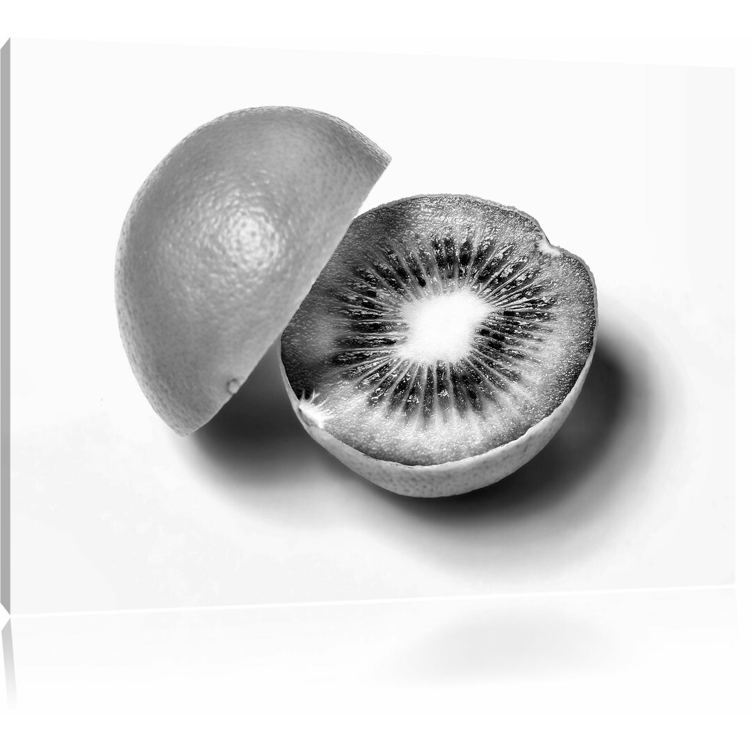 Leinwandbild Orangen Kiwi Fruit Früchte Obst in Monochrom