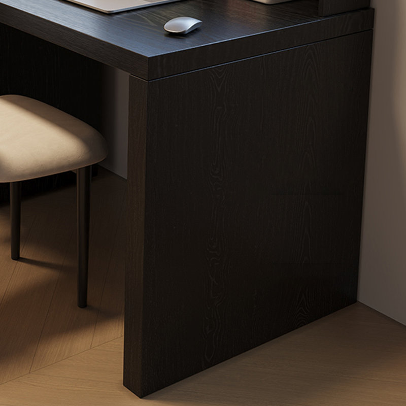 Bureau rectangulaire en bois massif noir, H 29,53 po x l 86,61 po x P 23,62 po