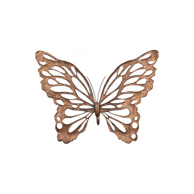 Butterfly Wall Art, LG, Copper/Black, Metal