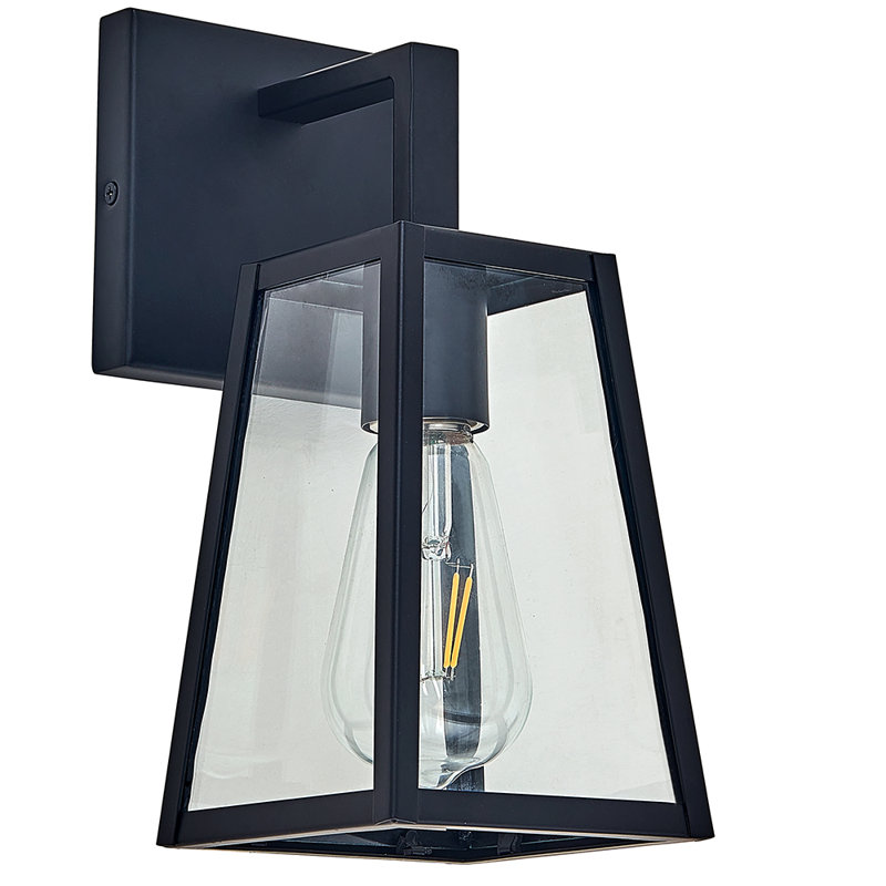 1 light 5 inch black iron outdoor wall sconce