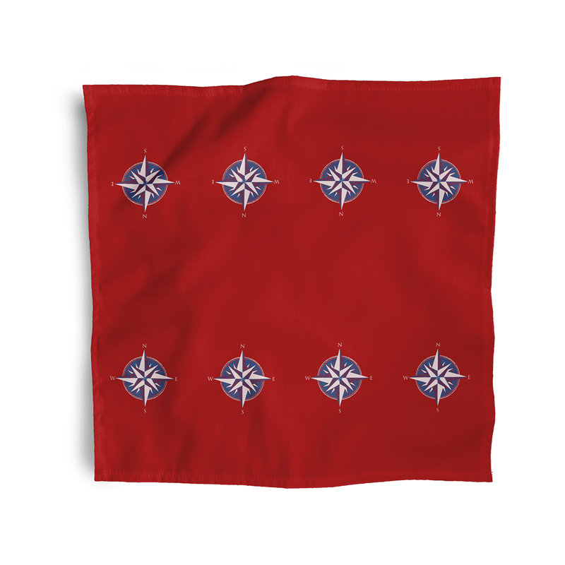 Chadabe Polyester Geometric Square Napkin, Red