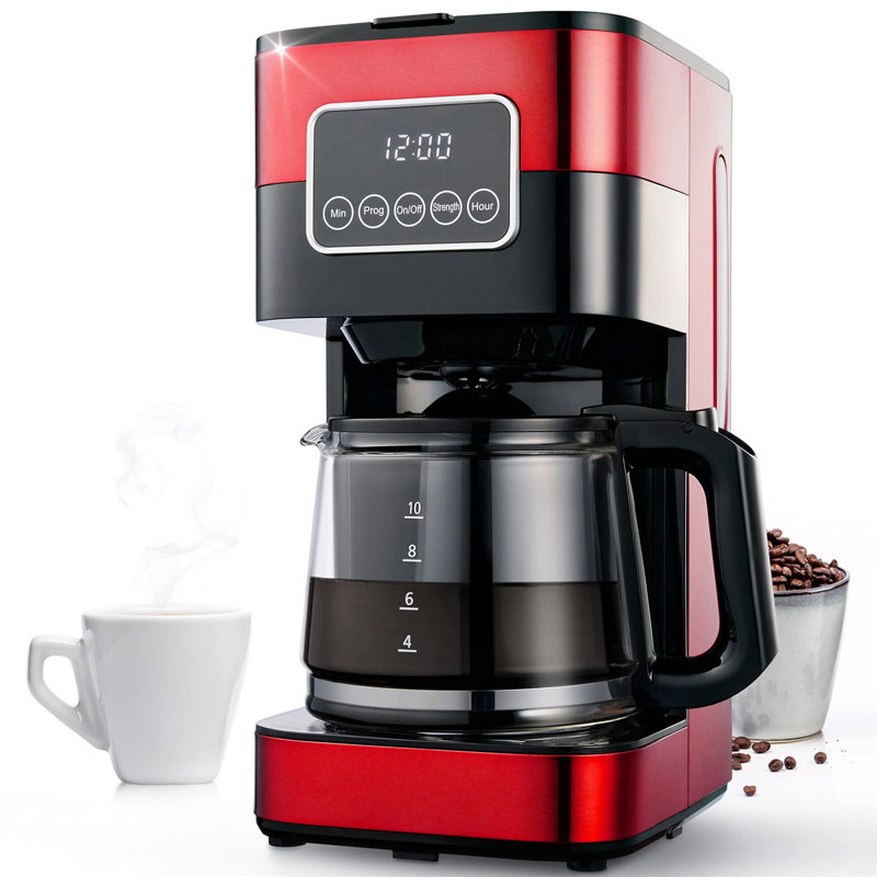 Nbarthome 10-Cup Coffee Maker, Red