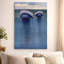Art rétro sur toile, impression aquarelle méduse bleu foncé, décoration murale 24 x 36 grand thème océan pour bureau