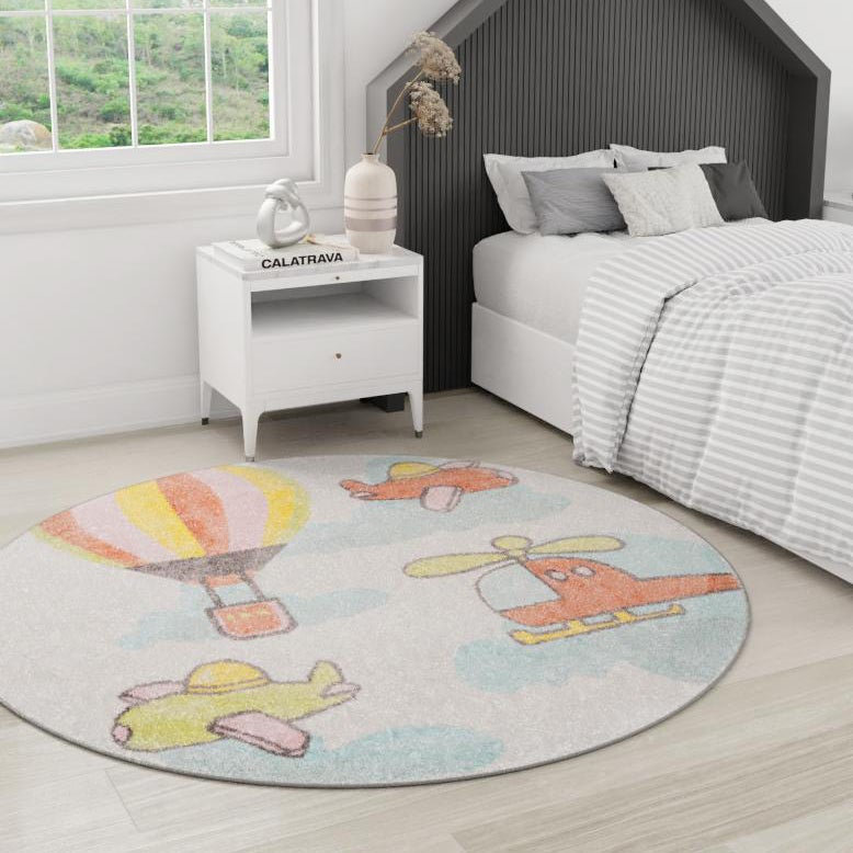 Whimsy Kids Polypropylene Plastic Rug, Round 7'10"