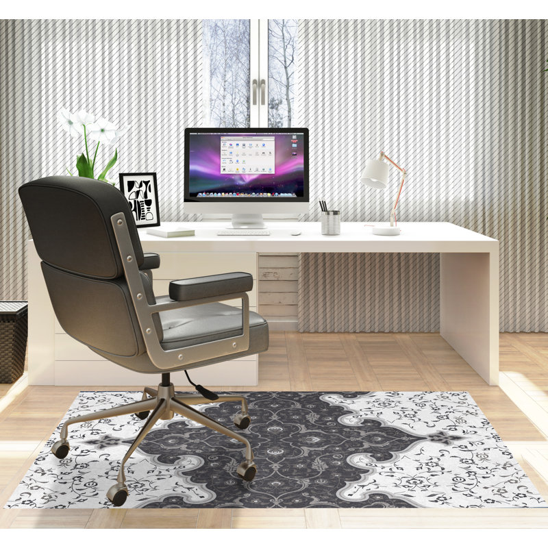 Tapis pour chaise rectangulaire à poils courts Belle, L 48 po x L 72 po, Blanc