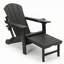 Chaises Adirondack pliantes en PEHD avec repose-pieds rétractable, dossier réglable à 5 positions (ensemble de 2)-241133671