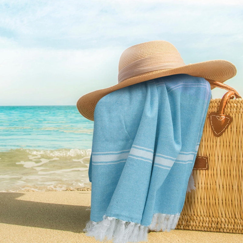 Cotton Beach Towel, Blue