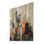Minimalisme orange gris, rythme urbain II sur bois-815369495