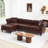 108.7" Wide Sectional Sofa With Ottoman-1410497883