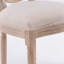 Chaise de salle à manger en bois massif de style français avec dossier en rotin et siège en lin, ensemble de 2 pour un usage quotidien élégant.