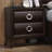 2 Drawers Nightstand With Ring Pulls, Dark Merlot